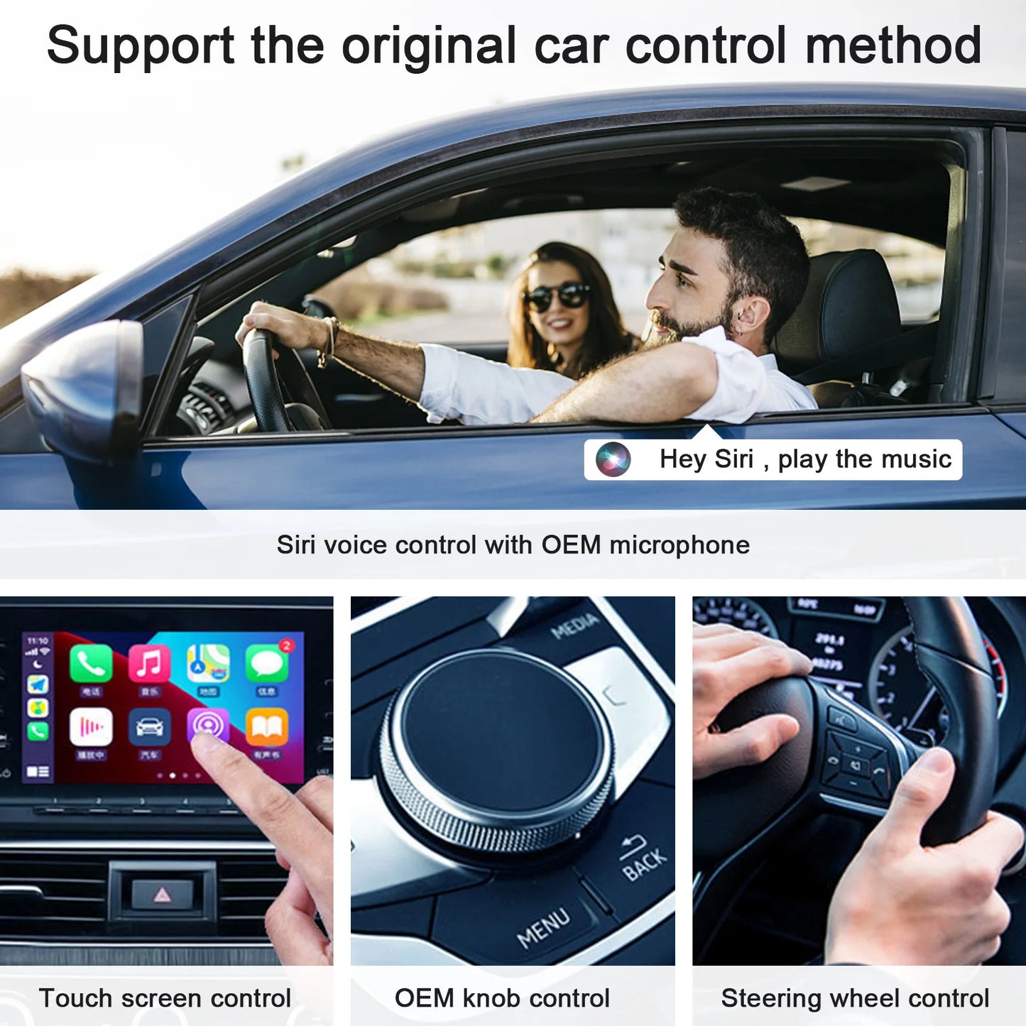 Trådlös CarPlay- & Android Auto-adapter – plug & play för bilen - ELLY