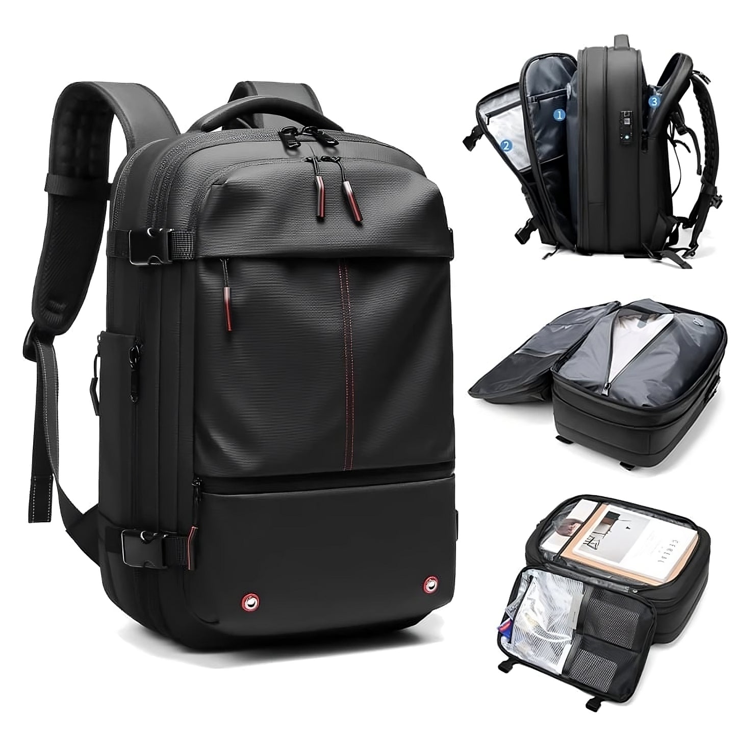 Resekompakt vakuumryggsäck – Packar 60 L i en carry-on