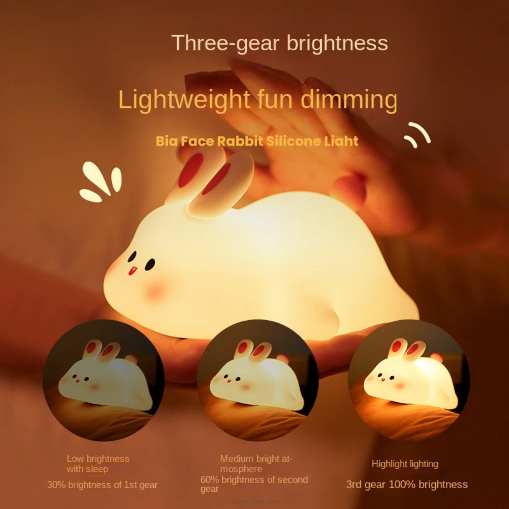 Rabbit Night Light – USB-laddningsbar, dimbar & barnsäker