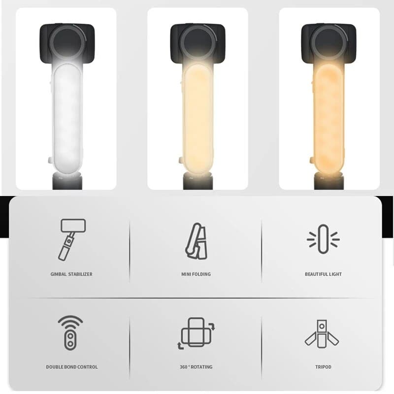 Mobilgimbal & selfiepinne L09 – 3-i-1 stativ med stabilisering - ELLY
