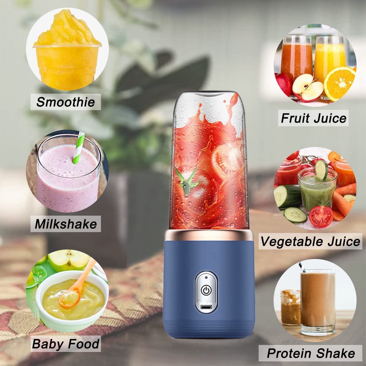 Portabel elektrisk juiceblender – USB-laddad flaska för smoothies & juice