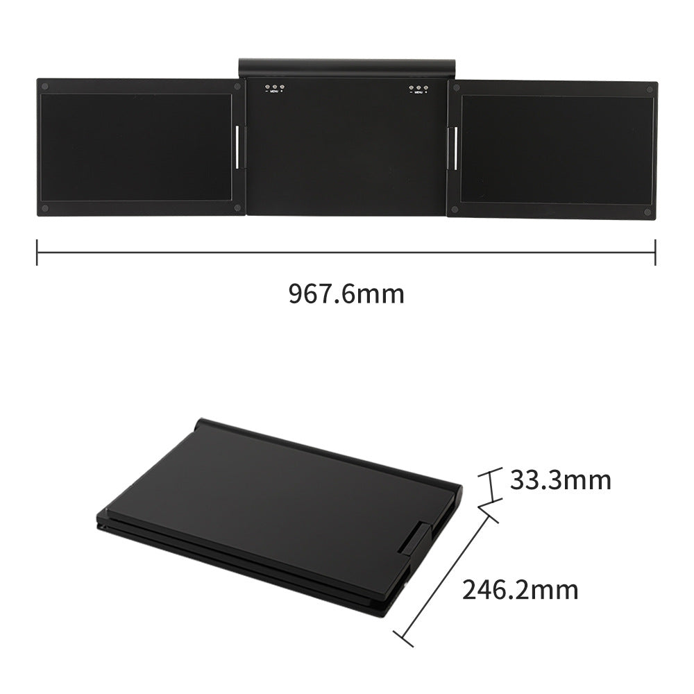 Bärbar dubbelskärm för laptop – 12” + 12” extra skärmar för ökad produktivitet - ELLY