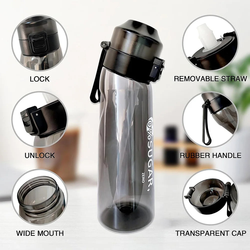 Smaksatt vattenflaska 650 ml – Inbyggt smaksystem & bärbar design