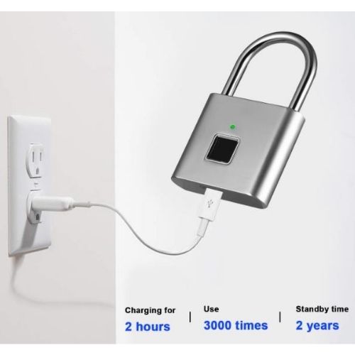 Fingeravtryckslås i zinklegering – Upplåsning på 0,5 sek & USB-laddning