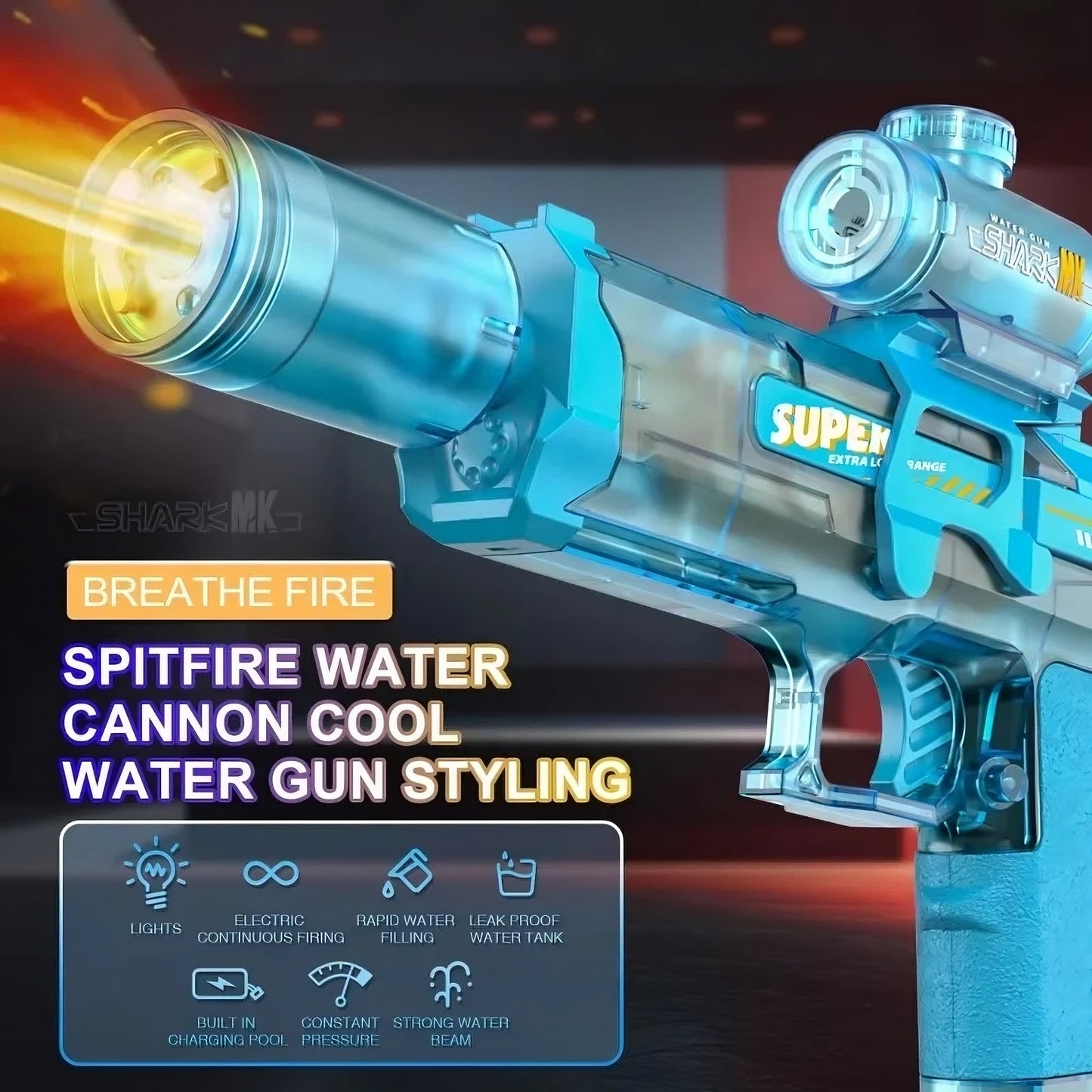 Lysande vattenpistol med LED – Glow Water Gun för sommarens vildaste vattenkrig - ELLY