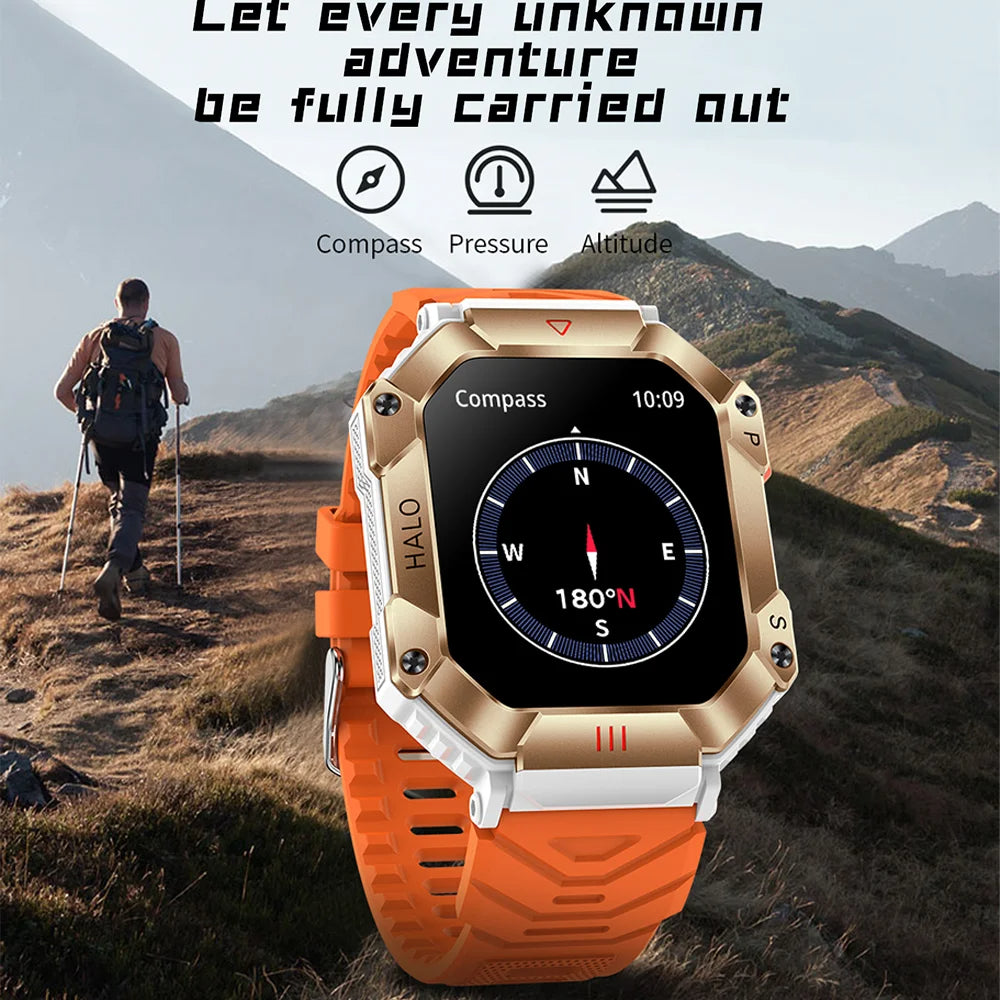Tålig militär-smartklocka – robust smartwatch för träning & friluftsliv - ELLY