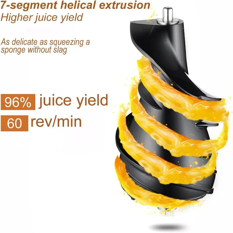 Slow-juicer – 5-tums påfyllningschut och 96 % juicyield