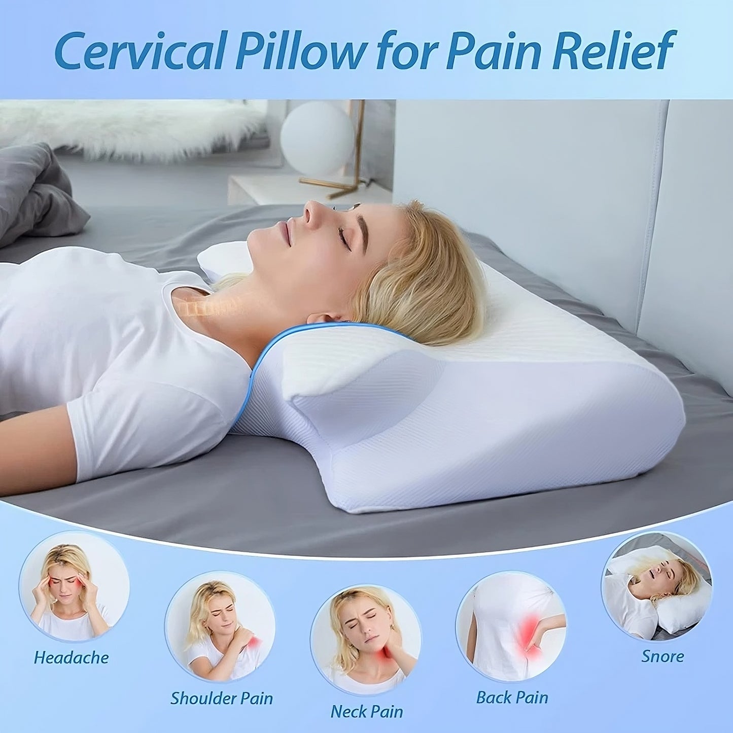Ortopedisk nackkudde i memory foam – för bättre sömn & hållning - ELLY