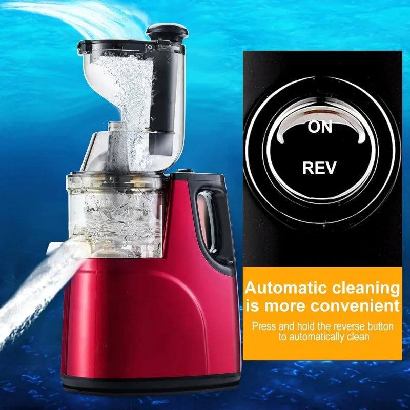 Slow-juicer – 5-tums påfyllningschut och 96 % juicyield
