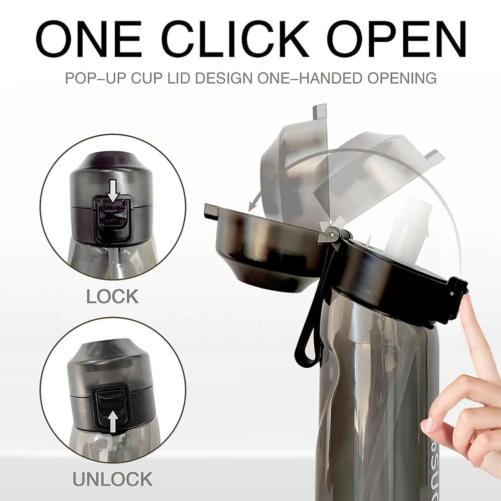 Smaksatt vattenflaska 650 ml – Inbyggt smaksystem & bärbar design