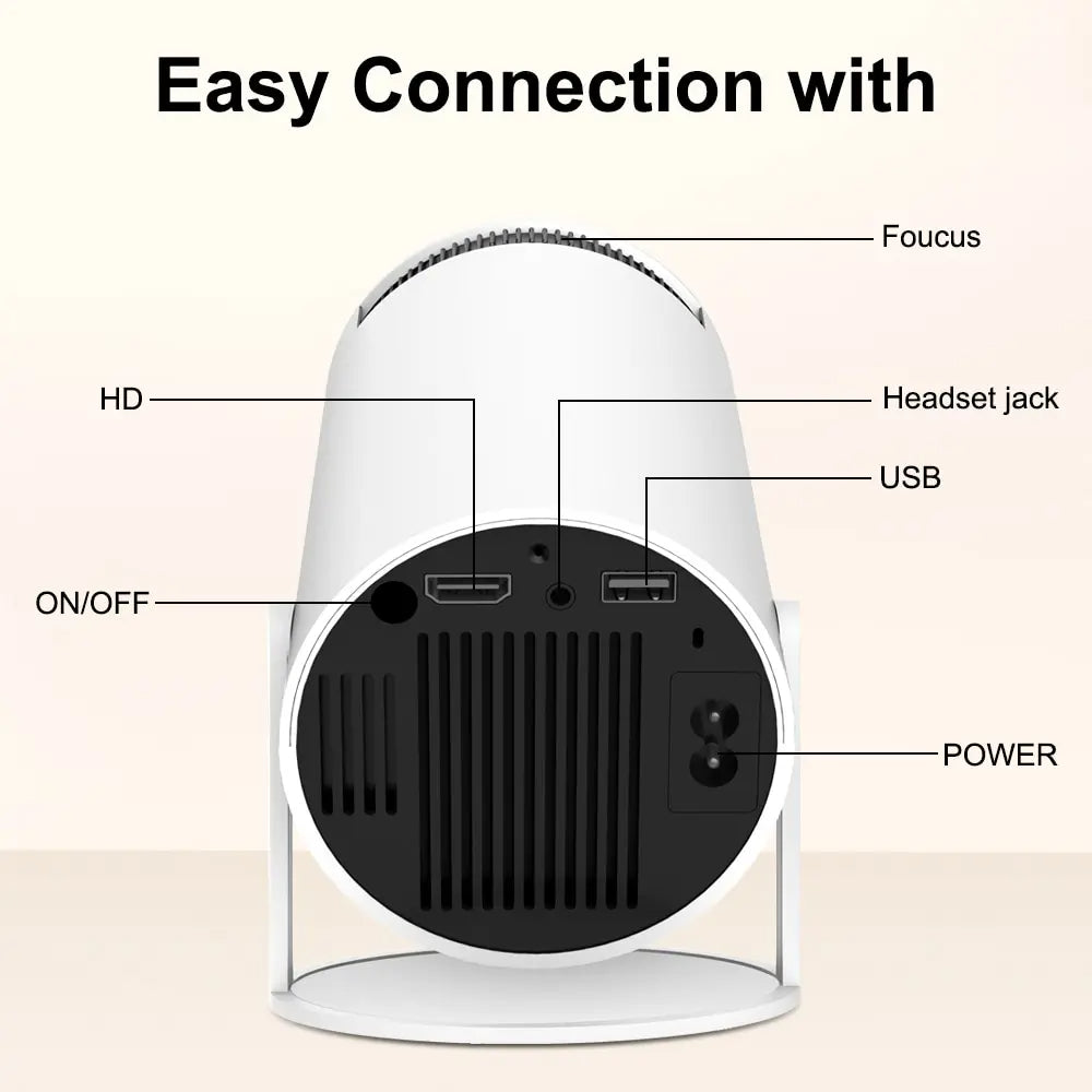 HY300 Mini 4K-projektor med Android 11 – WiFi 6 & BT 5.0 - ELLY