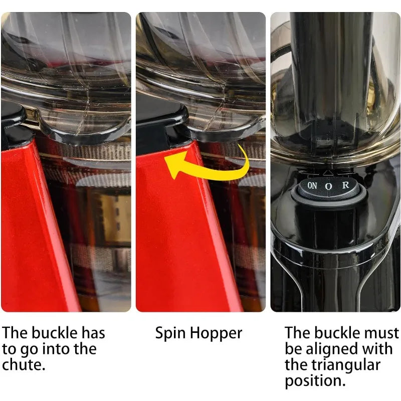Slow-juicer – 5-tums påfyllningschut och 96 % juicyield