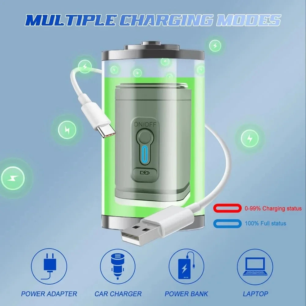 Mini elektrisk luftpump – Bärbar med flera munstycken & USB-laddning