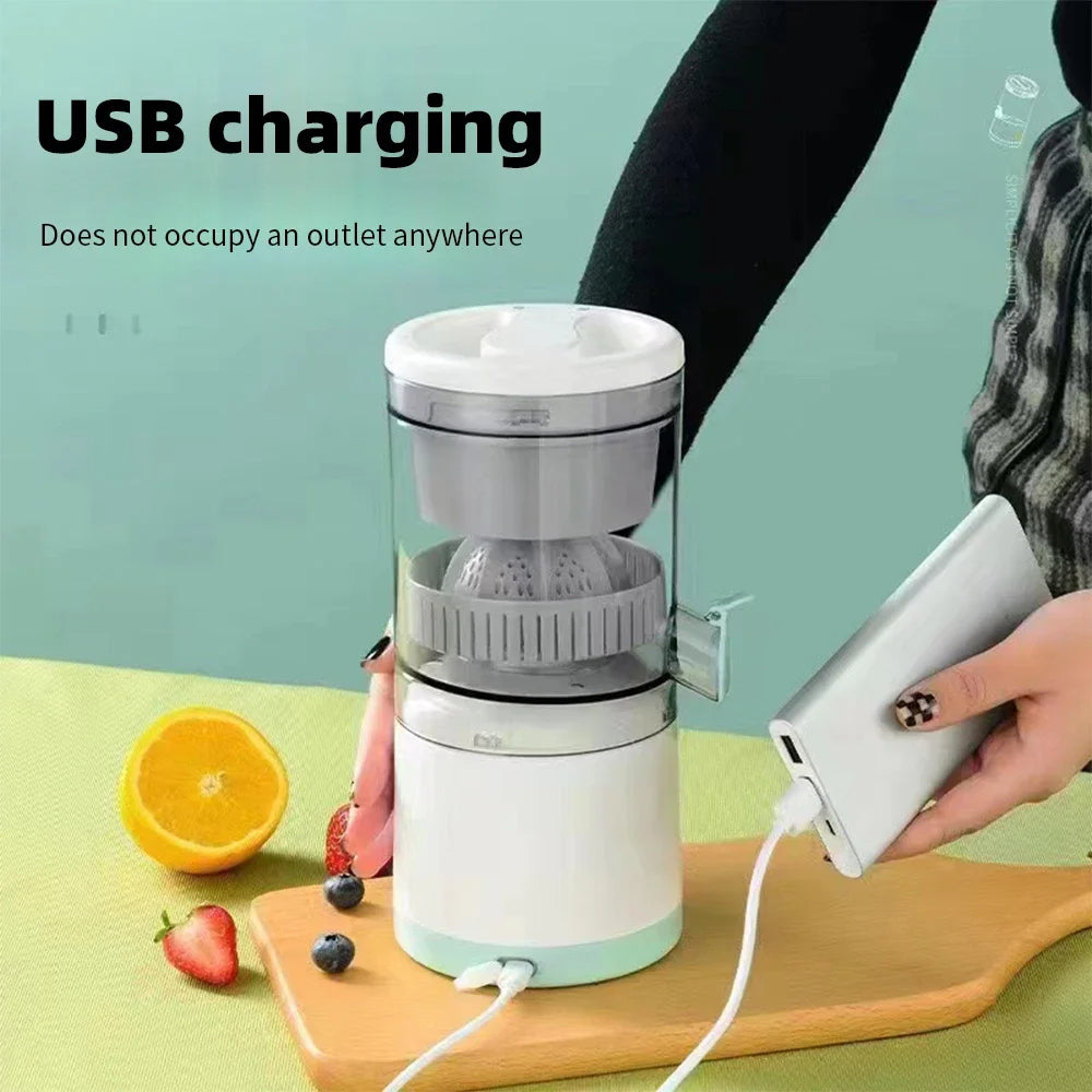 Portabel elektrisk juicepress – USB-laddningsbar & spillfri fruktpress