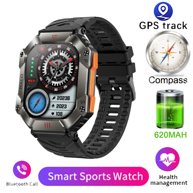 Tålig militär-smartklocka – robust smartwatch för träning & friluftsliv - ELLY