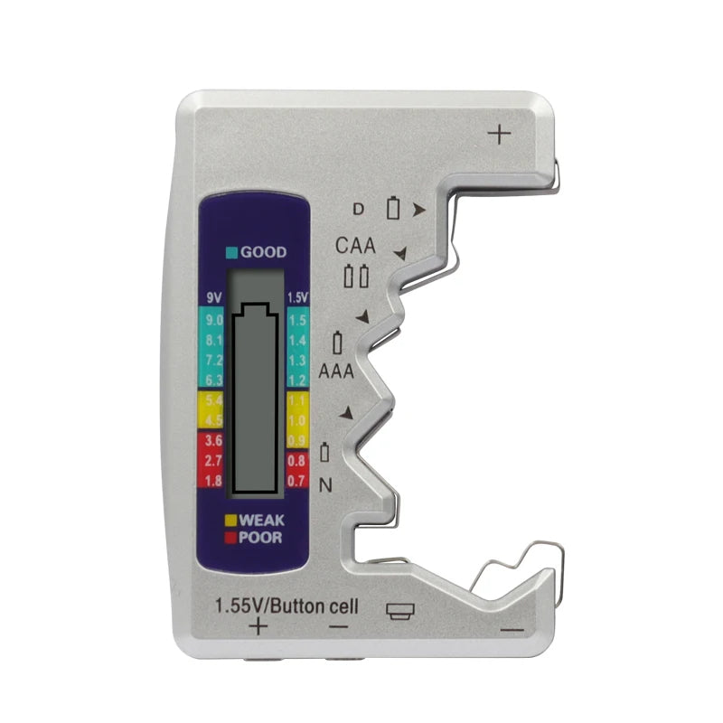 Universal batteritestare med LCD-display – Testa AAA, AA, C, D & 9V