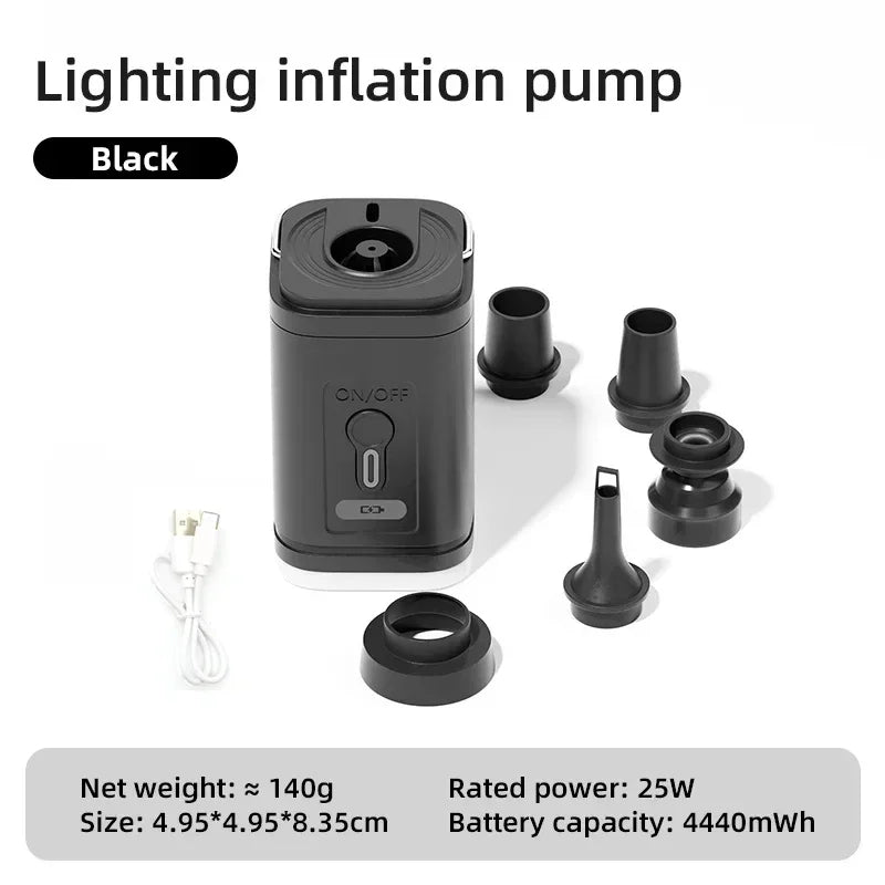 Mini elektrisk luftpump – Bärbar med flera munstycken & USB-laddning