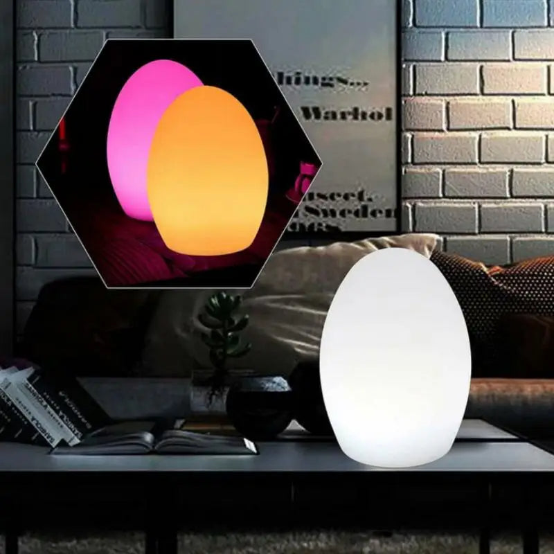 LED-äggformad nattlampa – USB-uppladdning & touchstyrd RGB-belysning