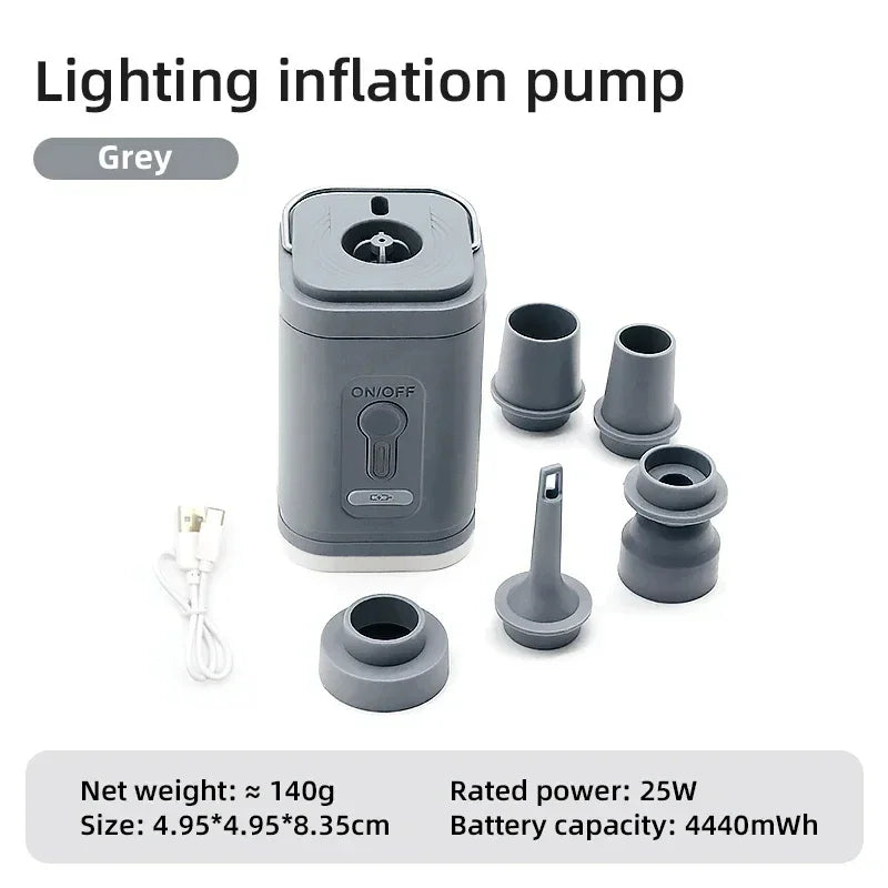 Mini elektrisk luftpump – Bärbar med flera munstycken & USB-laddning