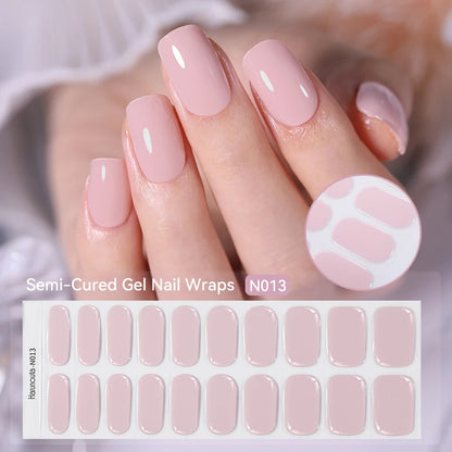 20-pk nagelstickers i gel – Gradient French-design, semi-curing