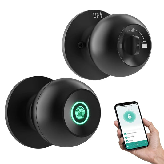 Smart dörrhandtag med fingeravtryckslås – nyckelfri & säker lösning för hem & kontor - ELLY