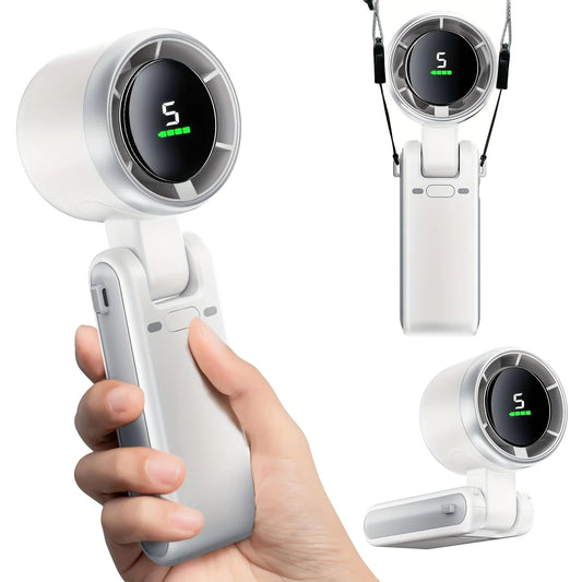Handhållen turbo-fläkt – tyst, bärbar & USB-uppladdningsbar minifläkt - ELLY