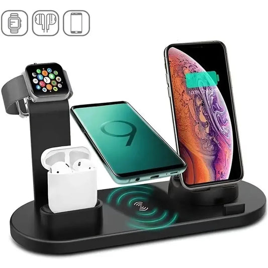 5-i-1 trådlös laddningsstation – Ställ & laddplatta för iPhone & tillbehör