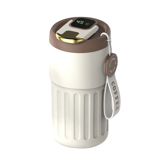450 ml termosmugg i rostfritt stål – spillfri kaffekopp med lock - ELLY
