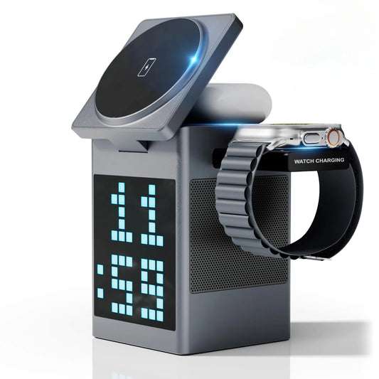 6-i-1 trådlös laddstation med Bluetooth-högtalare & belysning - ELLY