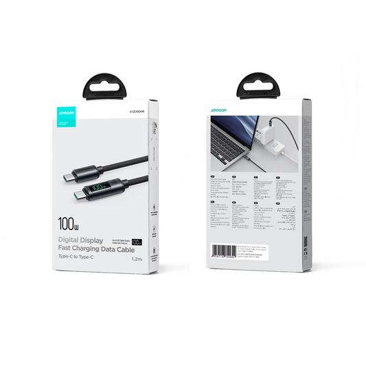Flätad USB-kabel med display – snabbladdning & strömmätning - ELLY