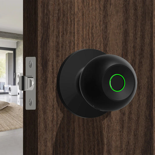 Smart dörrhandtag med fingeravtryckslås – nyckelfri & säker lösning för hem & kontor - ELLY