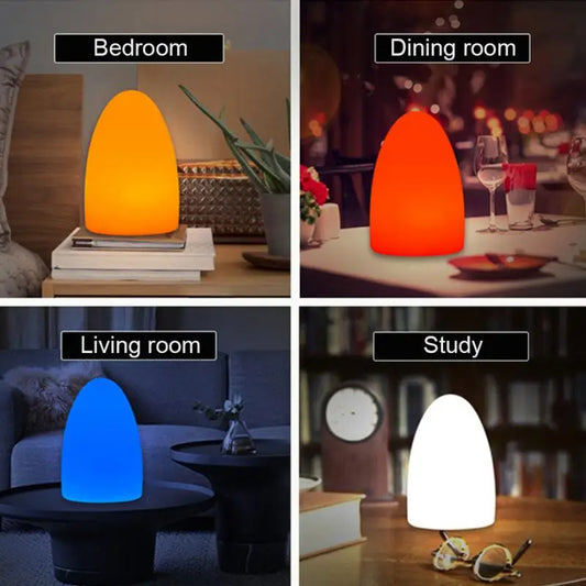 LED-äggformad nattlampa – USB-uppladdning & touchstyrd RGB-belysning