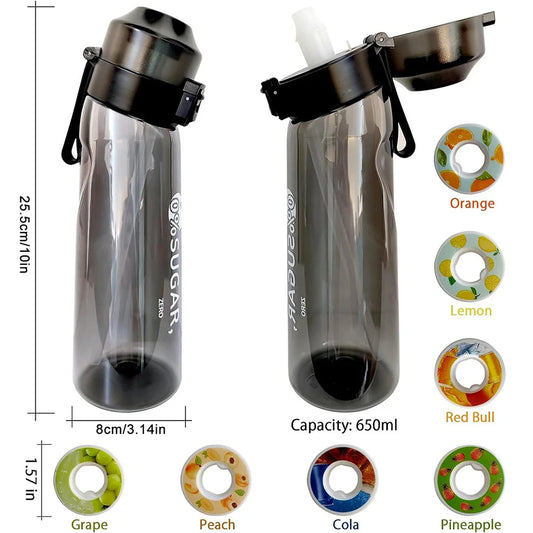 Smaksatt vattenflaska 650 ml – Inbyggt smaksystem & bärbar design