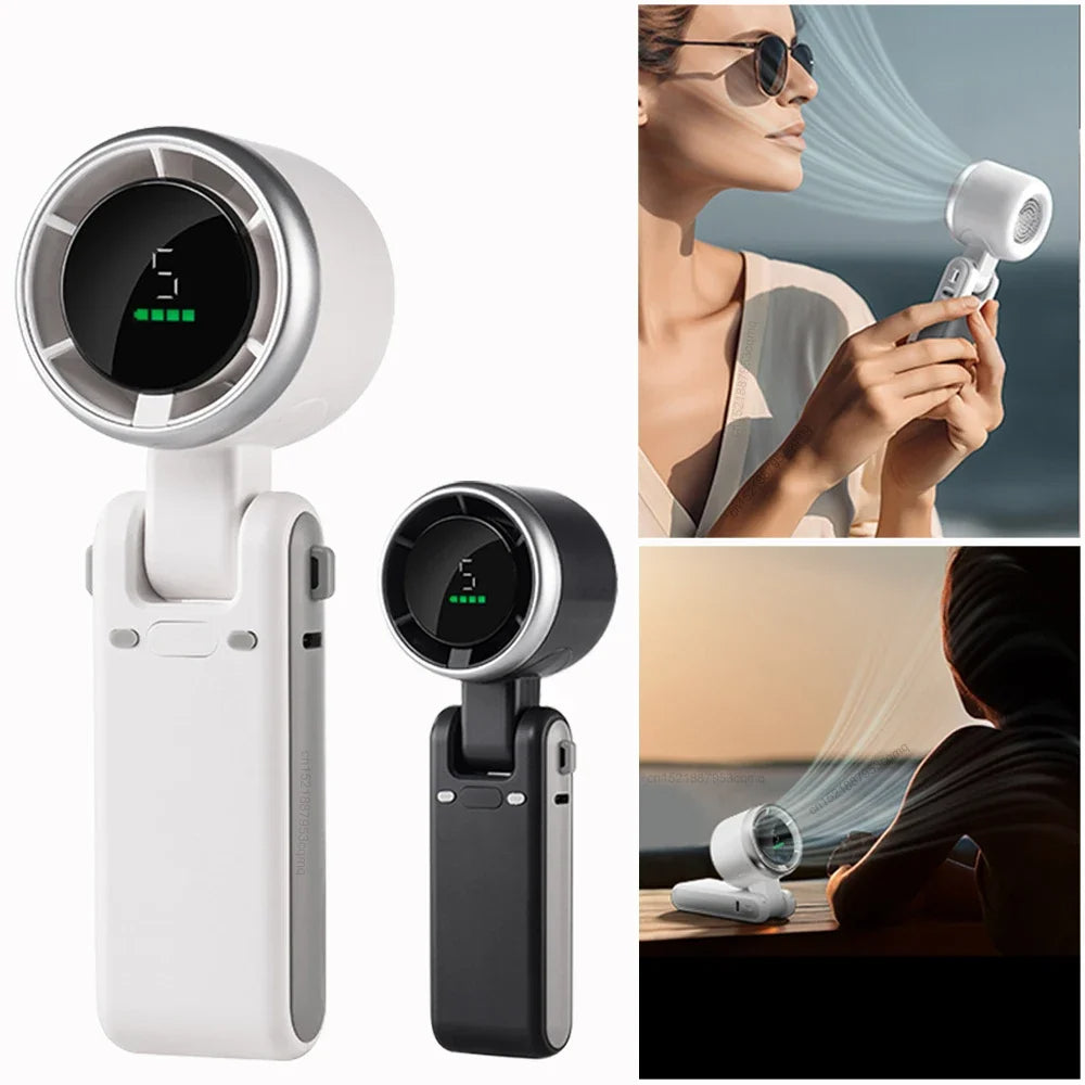 Handhållen turbo-fläkt – tyst, bärbar & USB-uppladdningsbar minifläkt - ELLY