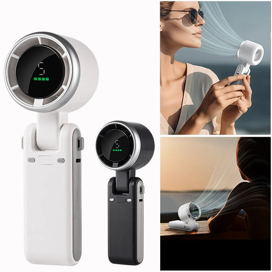 Handhållen turbo-fläkt – tyst, bärbar & USB-uppladdningsbar minifläkt - ELLY
