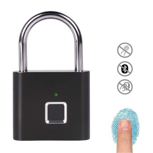 Fingeravtryckslås i zinklegering – Upplåsning på 0,5 sek & USB-laddning