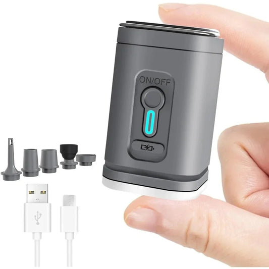Mini elektrisk luftpump – Bärbar med flera munstycken & USB-laddning