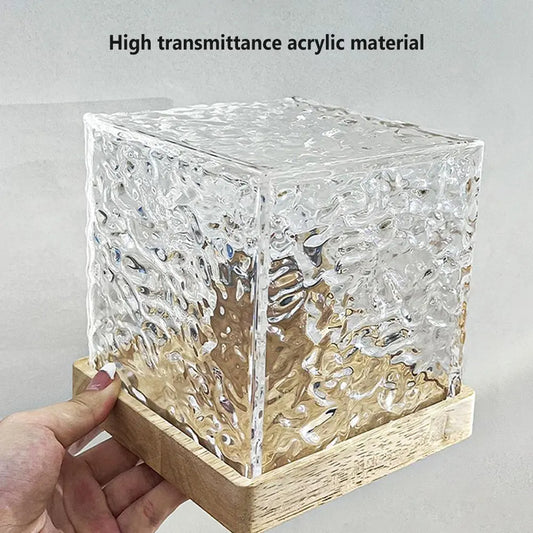 LED Diamond Table Lamp – Akryl & trä med 16 färger & vippfjärrkontroll