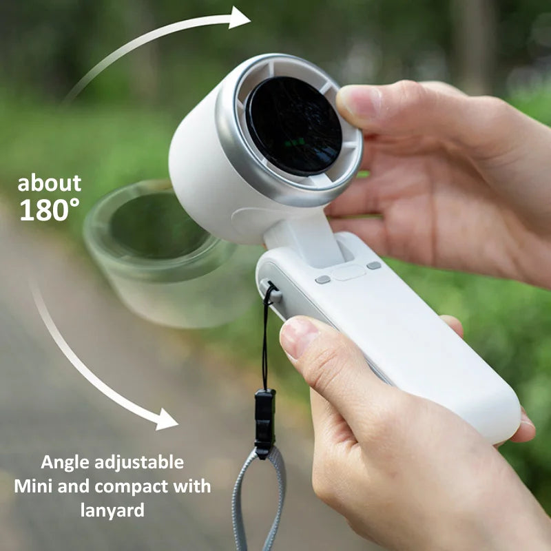 Handhållen turbo-fläkt – tyst, bärbar & USB-uppladdningsbar minifläkt - ELLY