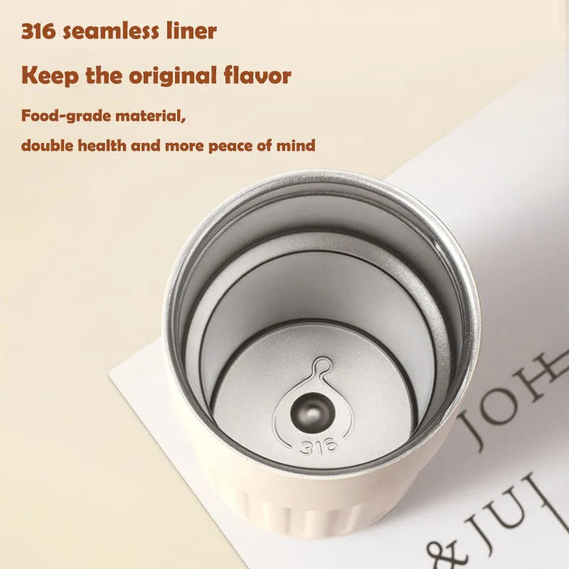 450 ml termosmugg i rostfritt stål – spillfri kaffekopp med lock - ELLY