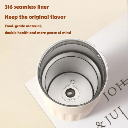 450 ml termosmugg i rostfritt stål – spillfri kaffekopp med lock - ELLY
