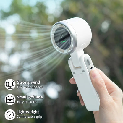 Handhållen turbo-fläkt – tyst, bärbar & USB-uppladdningsbar minifläkt - ELLY
