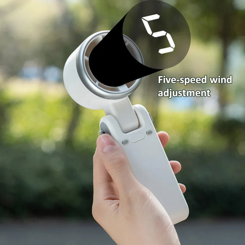 Handhållen turbo-fläkt – tyst, bärbar & USB-uppladdningsbar minifläkt - ELLY