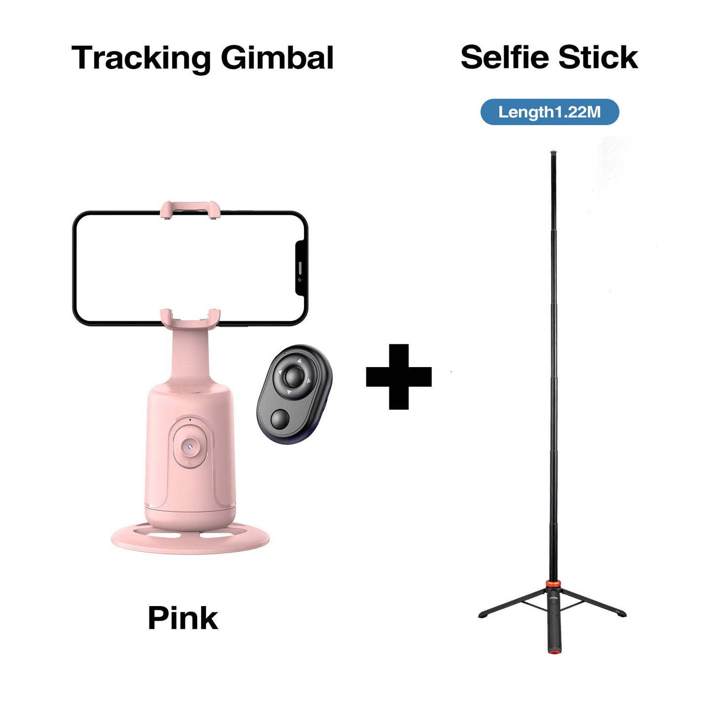 Automatisk telefonstativ med ansiktsspårning – Gimbal & fjärrkontroll
